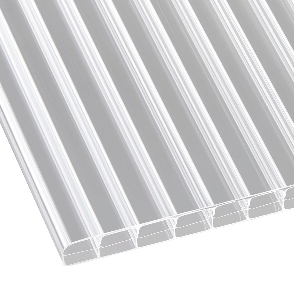 Polycarbonat Doppelstegplatten 16 mm 3-Fach Struktur klar/farblos