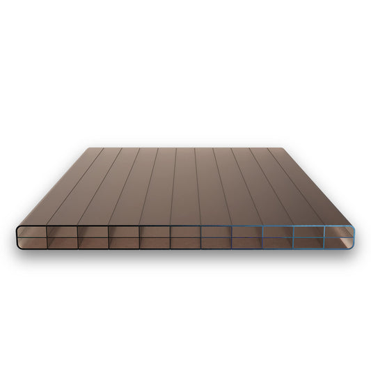 Polycarbonat Doppelstegplatten 16mm 3-Fach Struktur bronze