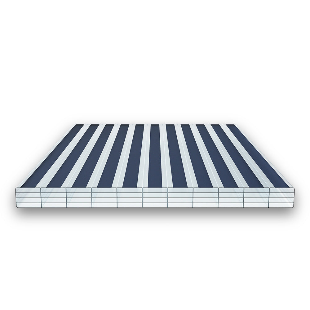 Polycarbonat Doppelstegplatten 16 mm gestreift klar/anthrazit