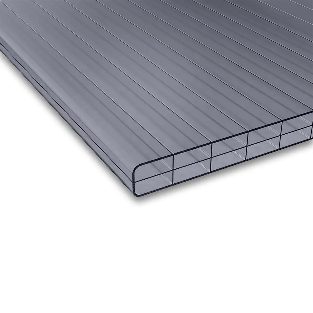 Polycarbonat Doppelstegplatten 16 mm 3-Fach Struktur graphit/anthrazit