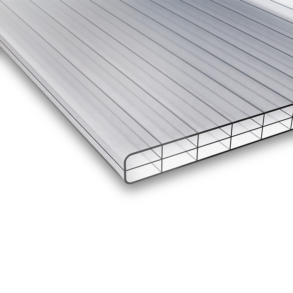 Polycarbonat Doppelstegplatten 16 mm 3-Fach Struktur klar/farblos