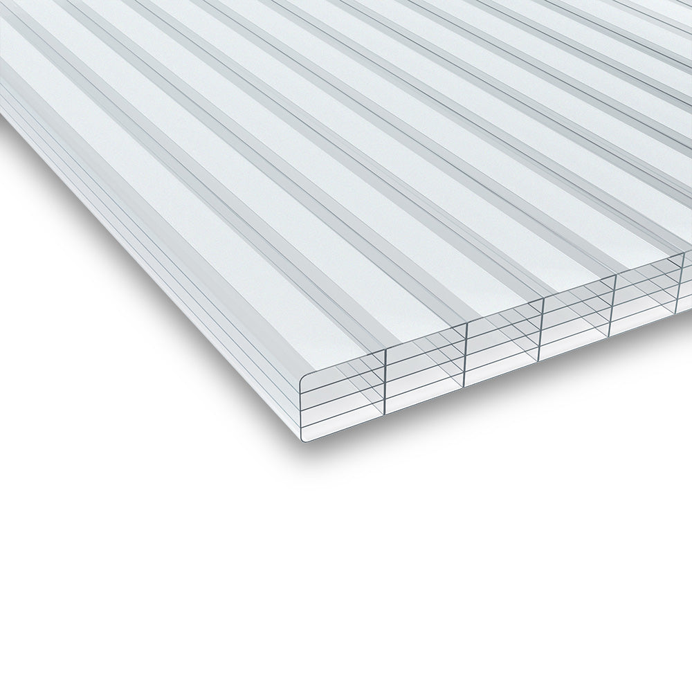 Polycarbonat Doppelstegplatten 16 mm gestreift klar/weiß